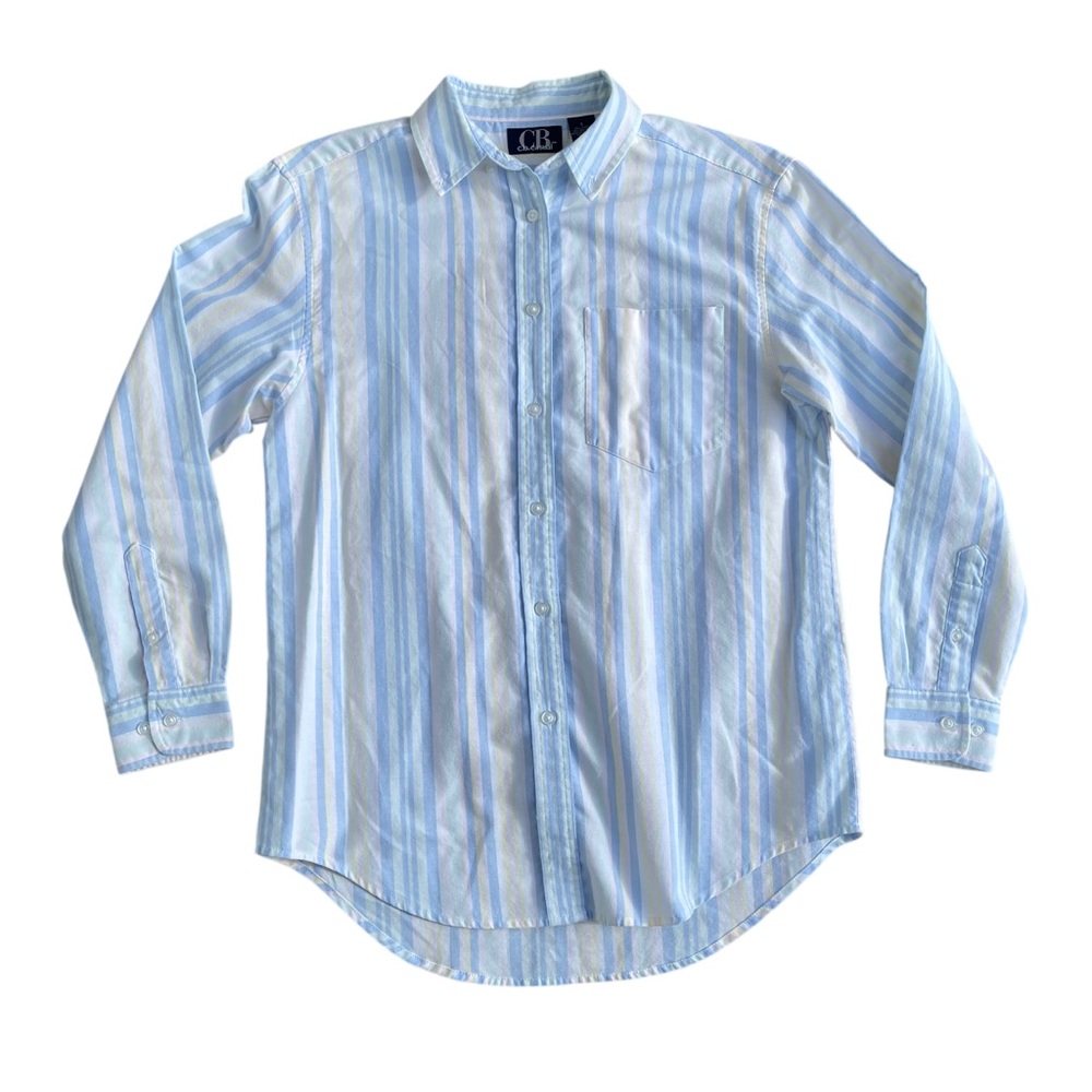 Vintage CB Casual Pastel Stripe Button Up Shirt Men’s Small Retro
